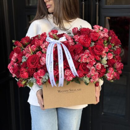 Red with Chocolate Baby Roses