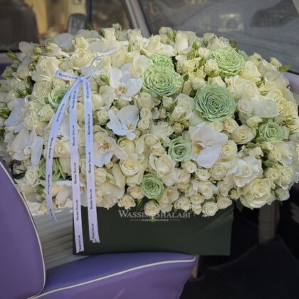 Mint Green with Orchids