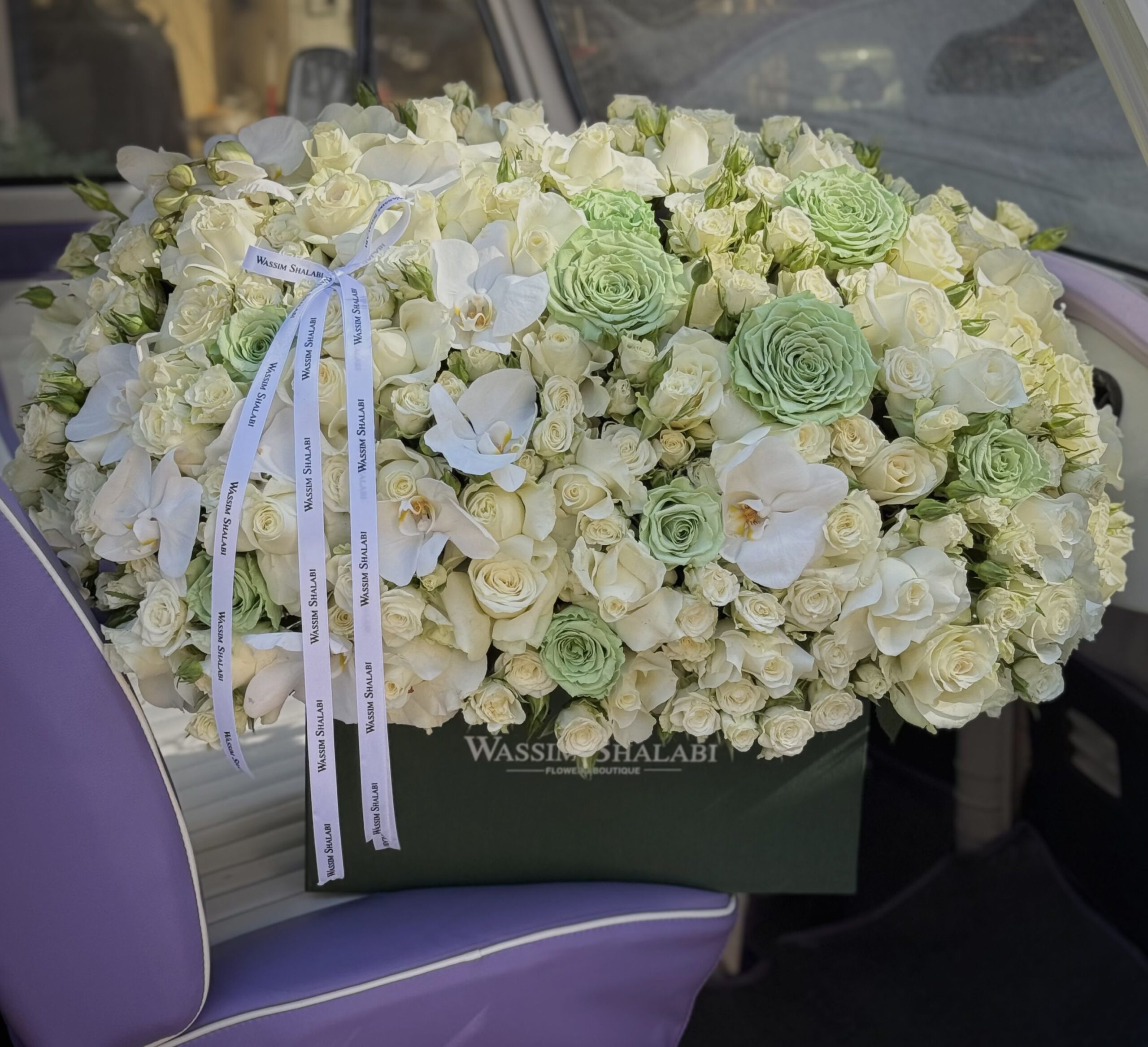 Mint Green with Orchids